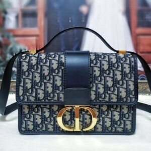 DIOR 30 MONTAIGNE CHAIN BAG Blue Dior Oblique Jacquard